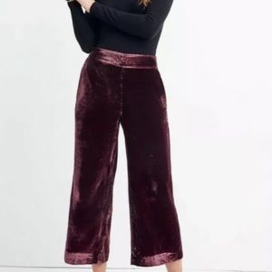 Madewell Huston Pull-on Crop Pants S Maroon Velvet